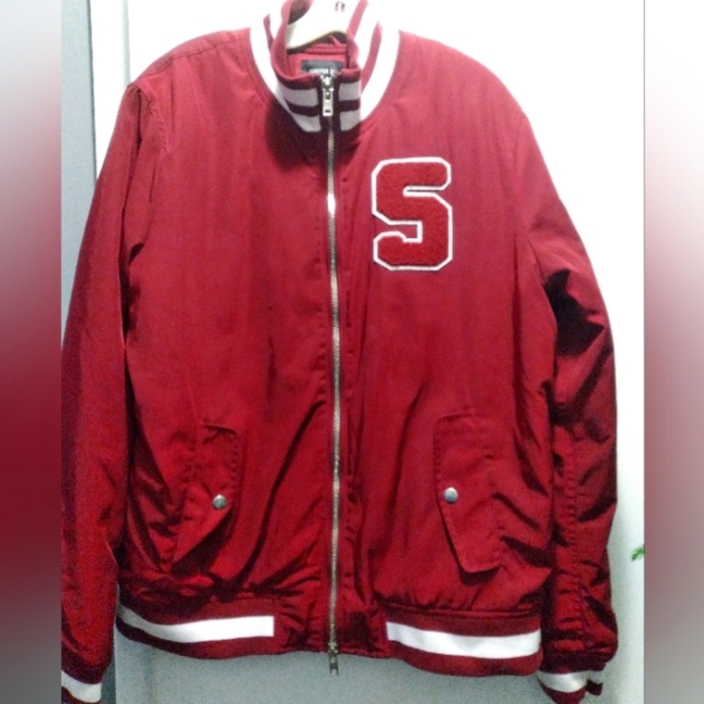 Forever 21 letterman style jacket red